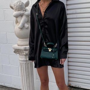 Princess Polly 90210 Satin Shirt Mini Dress